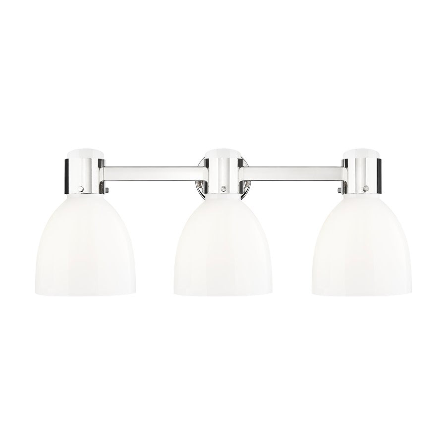 Innovations Lawton Bell 3Lt 24" Bath, PN/Gloss White - 464-3W-PN-G464D-7GW