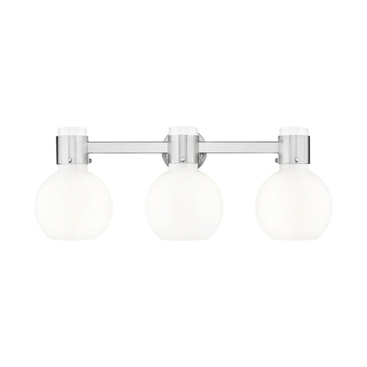 Innovations Lawton Sphere 3Lt 24" Bath, SN/Gloss White - 464-3W-SN-G464B-7GW