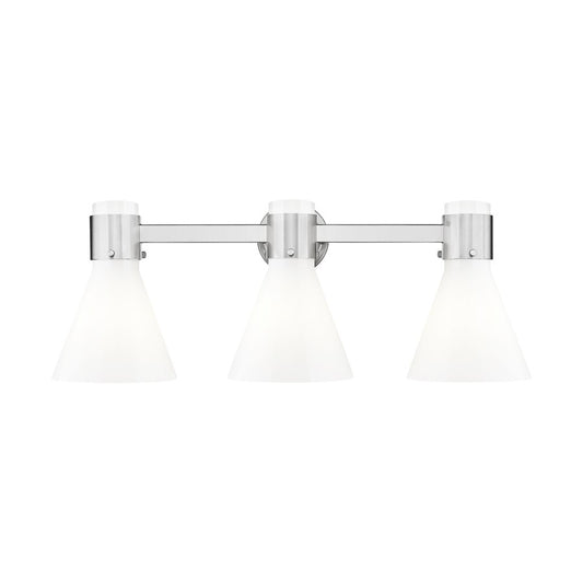 Innovations Lawton Cone 3Lt 24" Bath, SN/Gloss White - 464-3W-SN-G464C-7GW
