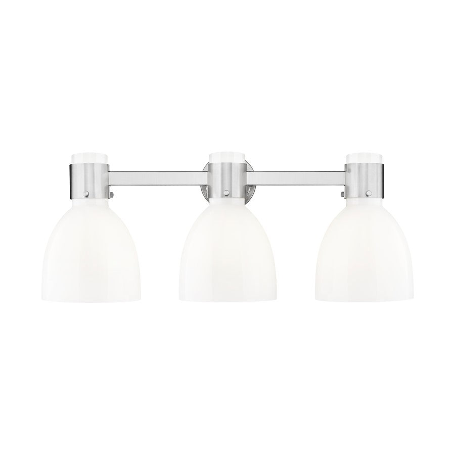 Innovations Lawton Bell 3Lt 24" Bath, SN/Gloss White - 464-3W-SN-G464D-7GW