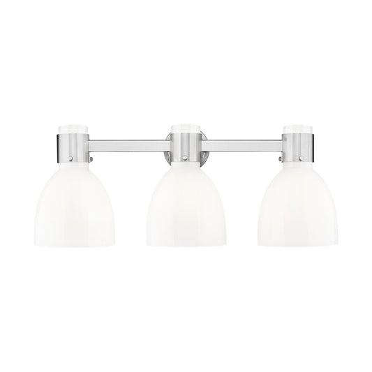 Innovations Lawton Bell 3Lt 24" Bath, SN/Gloss White - 464-3W-SN-G464D-7GW
