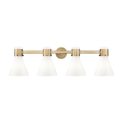 Innovations Lawton Cone 4Lt 34" Bath, Brushed Brass/Gloss White