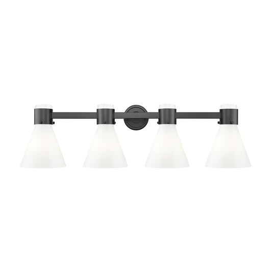 Innovations Lawton Cone 4Lt 34" Bath, Black/Gloss White - 464-4W-BK-G464C-7GW