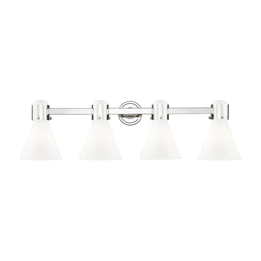 Innovations Lawton Cone 4Lt 34" Bath, PN/Gloss White - 464-4W-PN-G464C-7GW