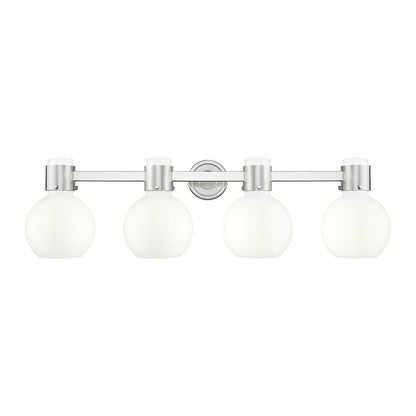 Innovations Lawton Sphere 4Lt 34" Bath, SN/Gloss White - 464-4W-SN-G464B-7GW