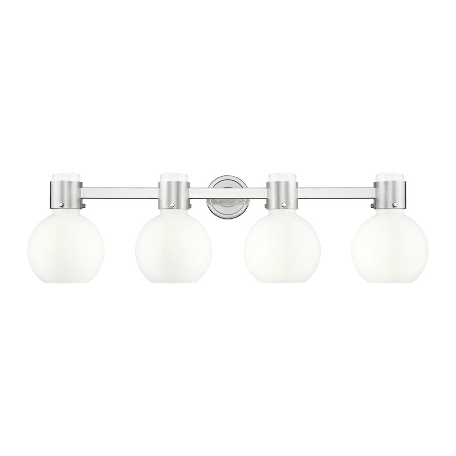 Innovations Lawton Sphere 4Lt 34" Bath, Satin Nickel/Gloss White