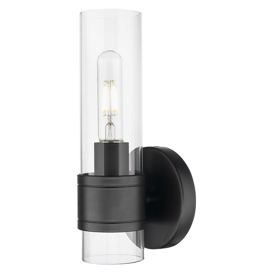 Innovations Arden 1Lt 5" Wall Sconce, Black/Clear