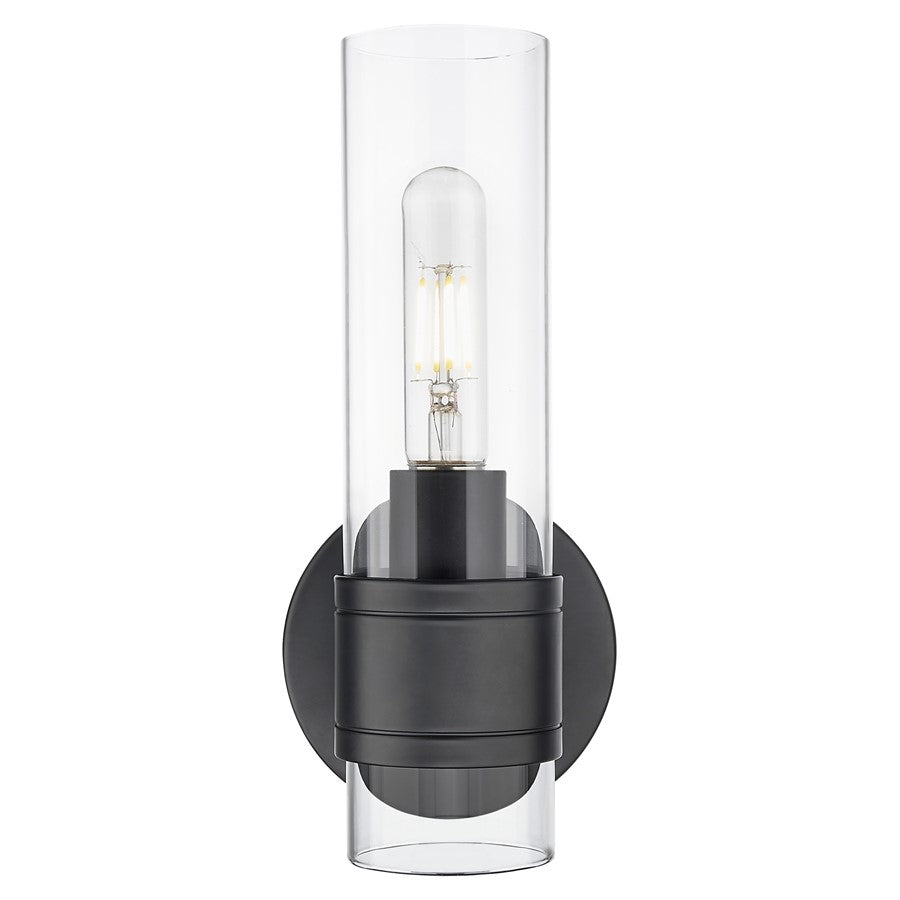Innovations Arden 1Lt 5" Wall Sconce, Black/Clear