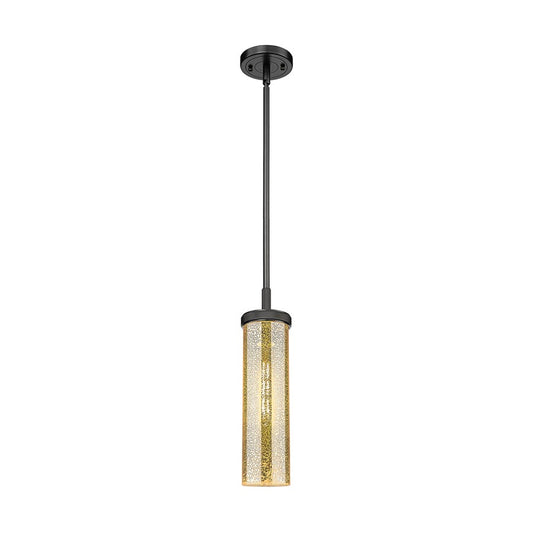Innovations Lincoln 1Lt 4" Stem Pendant, Black/Mercury - 471-1S-BK-G471-12ME