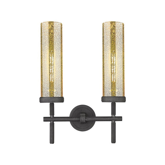 Innovations Lincoln 2Lt 12" Bath, Weathered Zinc/Mercury - 471-2W-WZ-G471-12ME