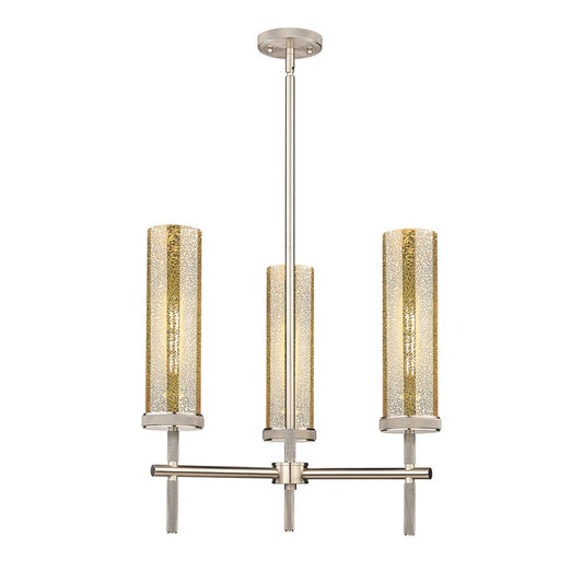 Innovations Lincoln 3Lt 12" Stem Pendant, SN/Mercury - 471-3CR-SN-G471-12ME