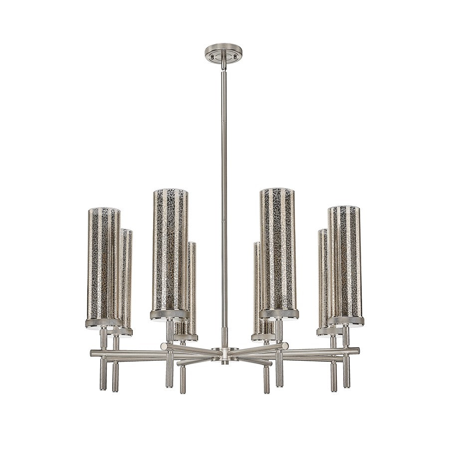 Innovations Lincoln 8Lt 32" Stem Chandlier Satin Nickel/Mercury
