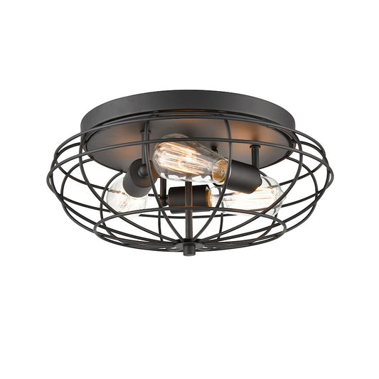 Innovations Providence 3Lt 15" Flush Mount/LED Bulb, Black