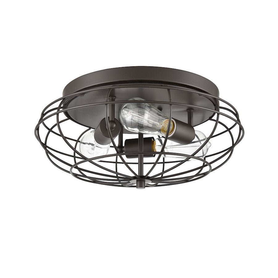 Innovations Providence 3Lt 15" Flush Mount/LED Bulb, Bronze