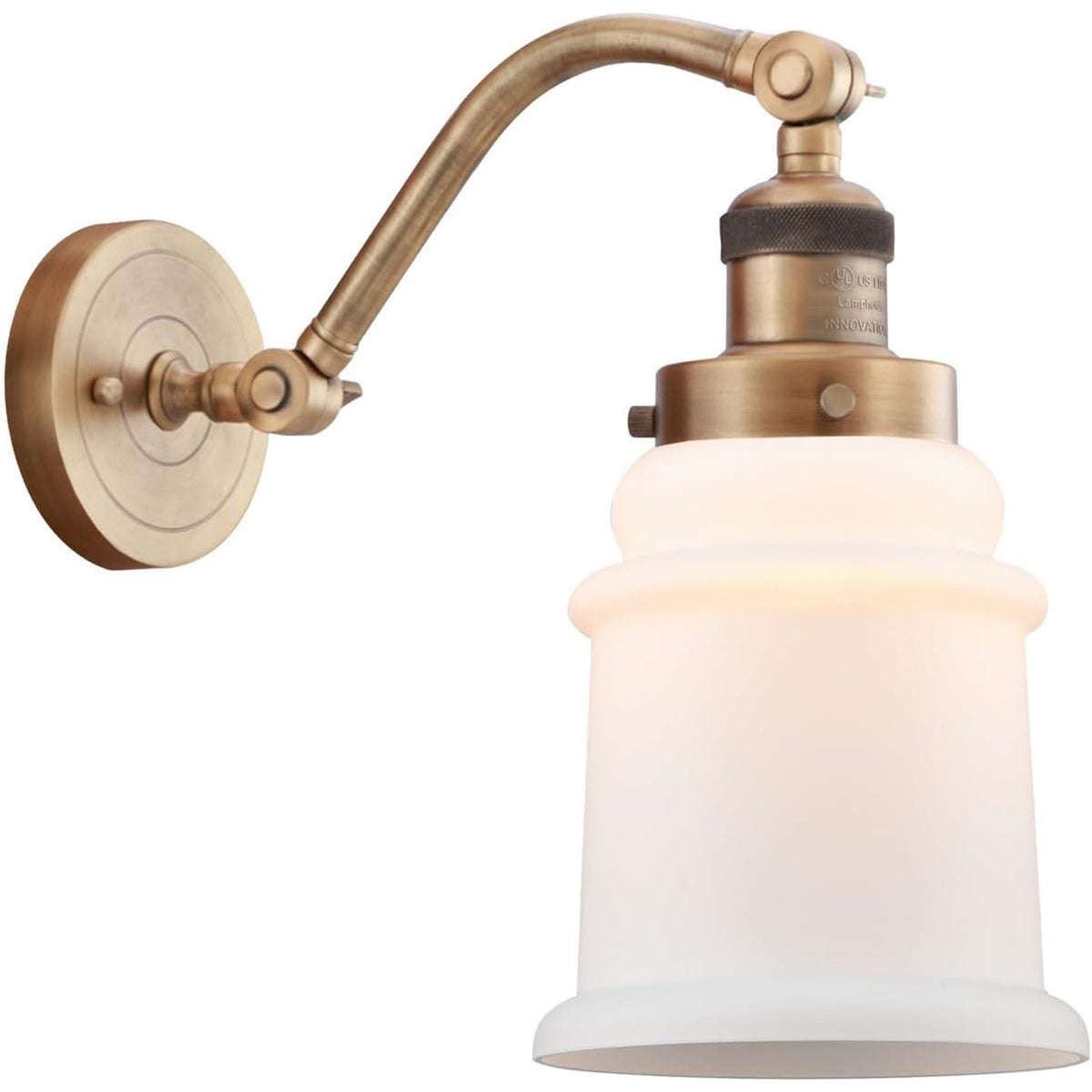 Innovations 1W 181-LED Canton 1 Light Sconce, B Brass/White