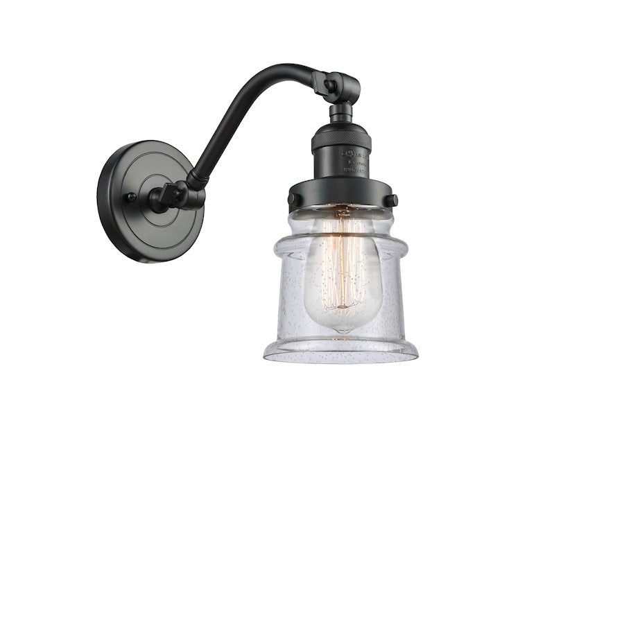 Innovations Small Canton-1W Sconce, Amber/Bronze/Seeded Bell