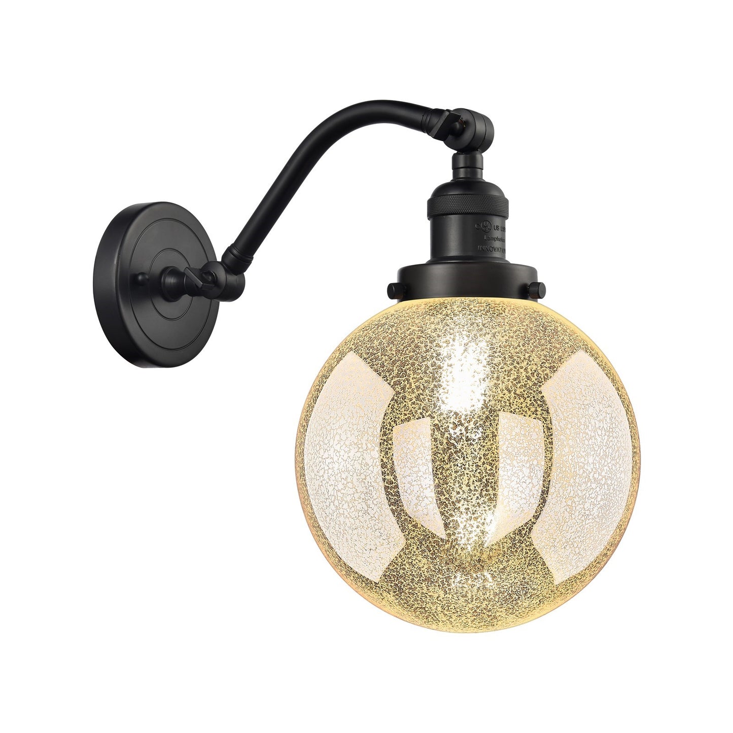 Innovations Beacon 8in 1-Light Wall Sconce | Industrial Oil Rubbed Bronze and Mercury Glass | Bedroom & Hallway Accent Light | Model 515-1W-OB-G208-8
