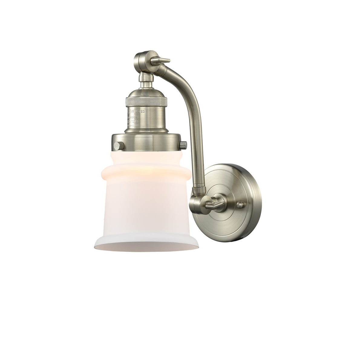 Innovations Small Canton-1W Sconce, Amber/Nickel/Frosted Bell