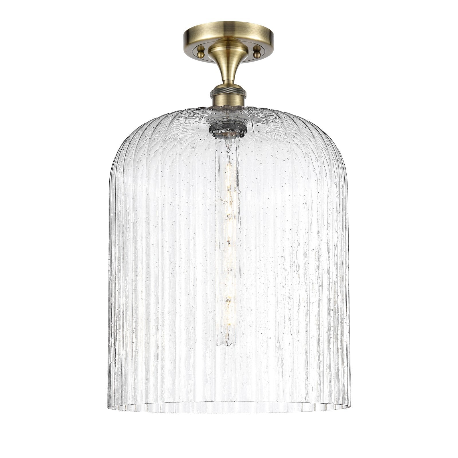 Innovations Bridal Veil 5in 1-Light Semi-Flush Mount | Art Nouveau Antique Brass and Seedy Glass | Hallway & Entryway | Model 516-1C-AB-G559-12SDY