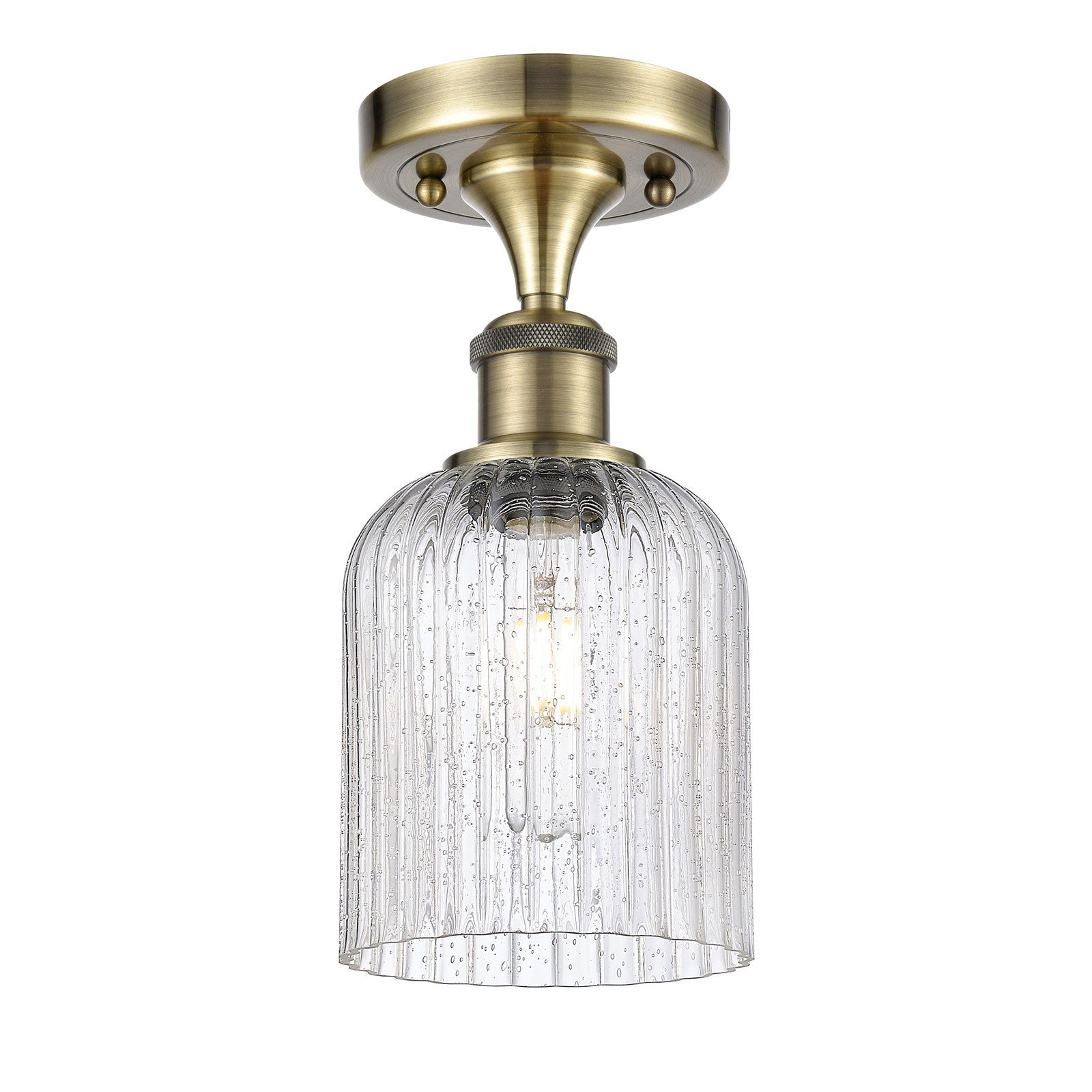 Innovations Bridal Veil 5in 1-Light Semi-Flush Mount | Art Nouveau Antique Brass and Seedy Glass | Hallway & Entryway | Model 516-1C-AB-G559-5SDY