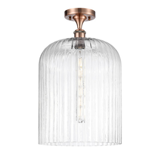 Innovations Bridal Veil 5in 1-Light Semi-Flush | Art Nouveau Antique Copper and Clear Glass | Entryway & Dining Room | Model 516-1C-AC-G559-12CL