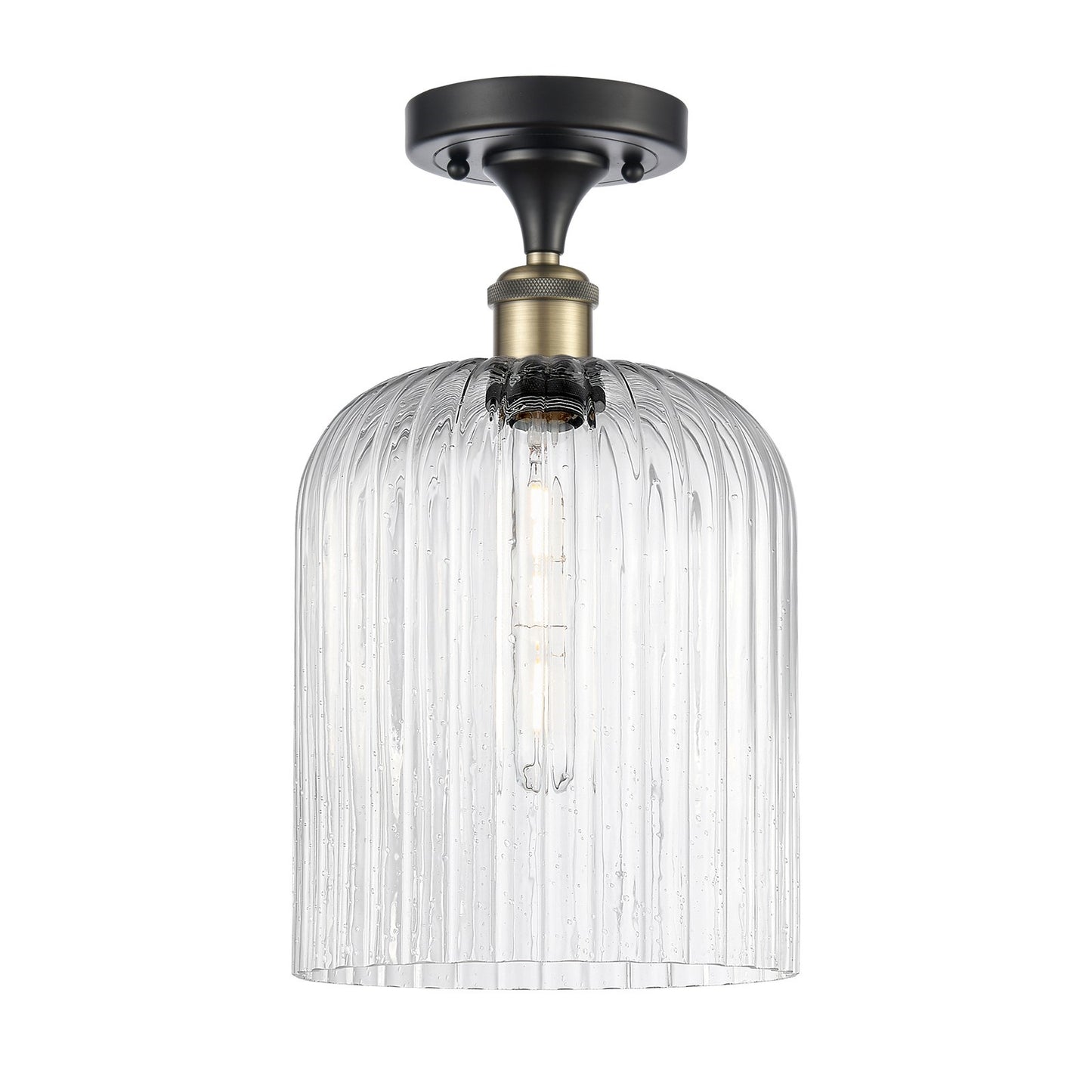 Innovations Bridal Veil 5in 1-Light Semi-Flush | Art Nouveau Black Antique Brass and Seedy Glass | Kitchen & Dining Room | Model 516-1C-BAB-G559-8SDY