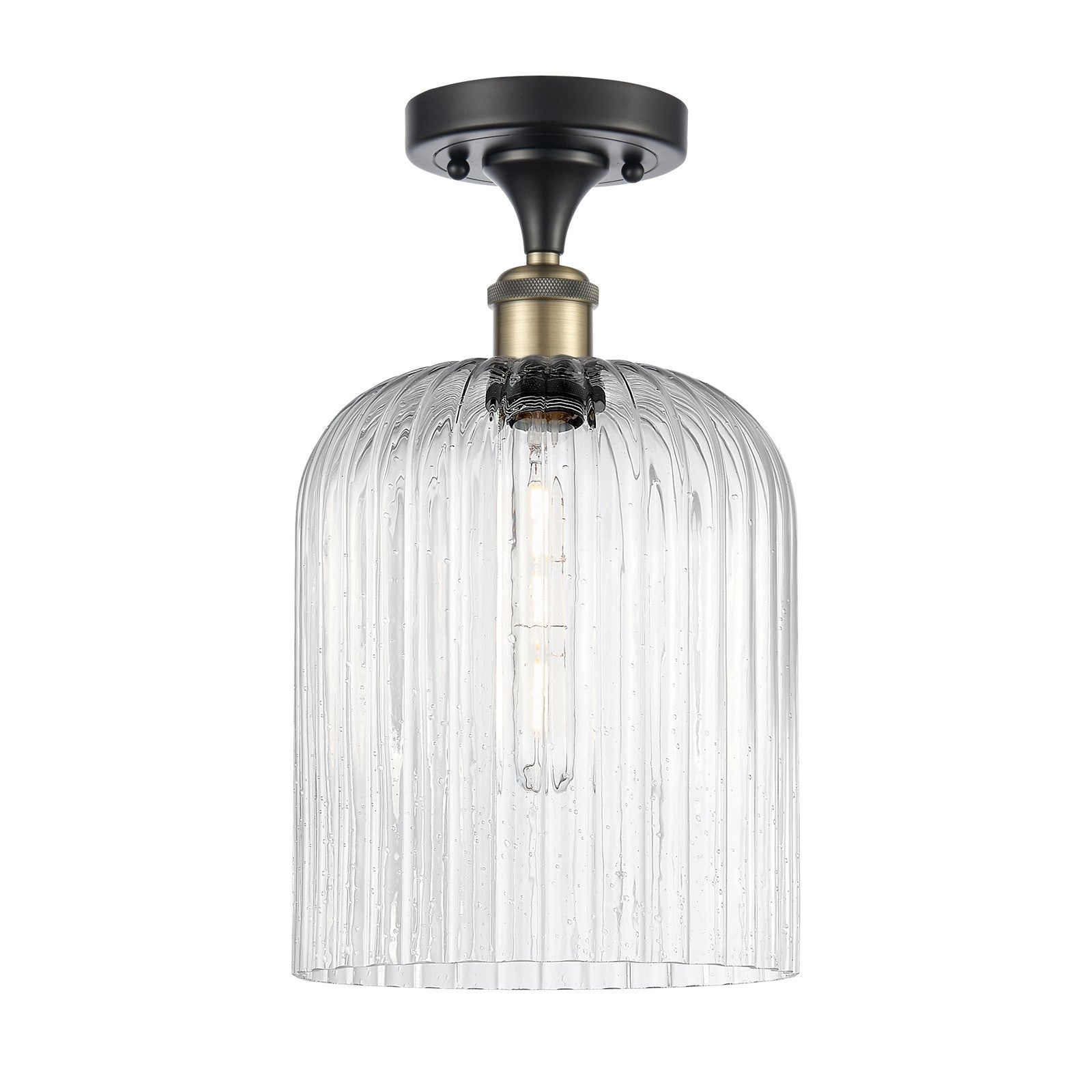 Innovations Bridal Veil 5in 1-Light Semi-Flush | Art Nouveau Black Antique Brass and Seedy Glass | Kitchen & Dining Room | Model 516-1C-BAB-G559-8SDY