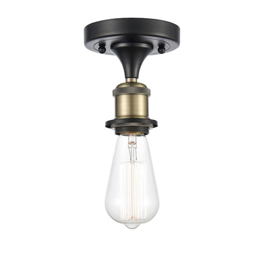 Innovations Bare Bulb 4.5" 1 Light LED Semi-Flush, Black Brass