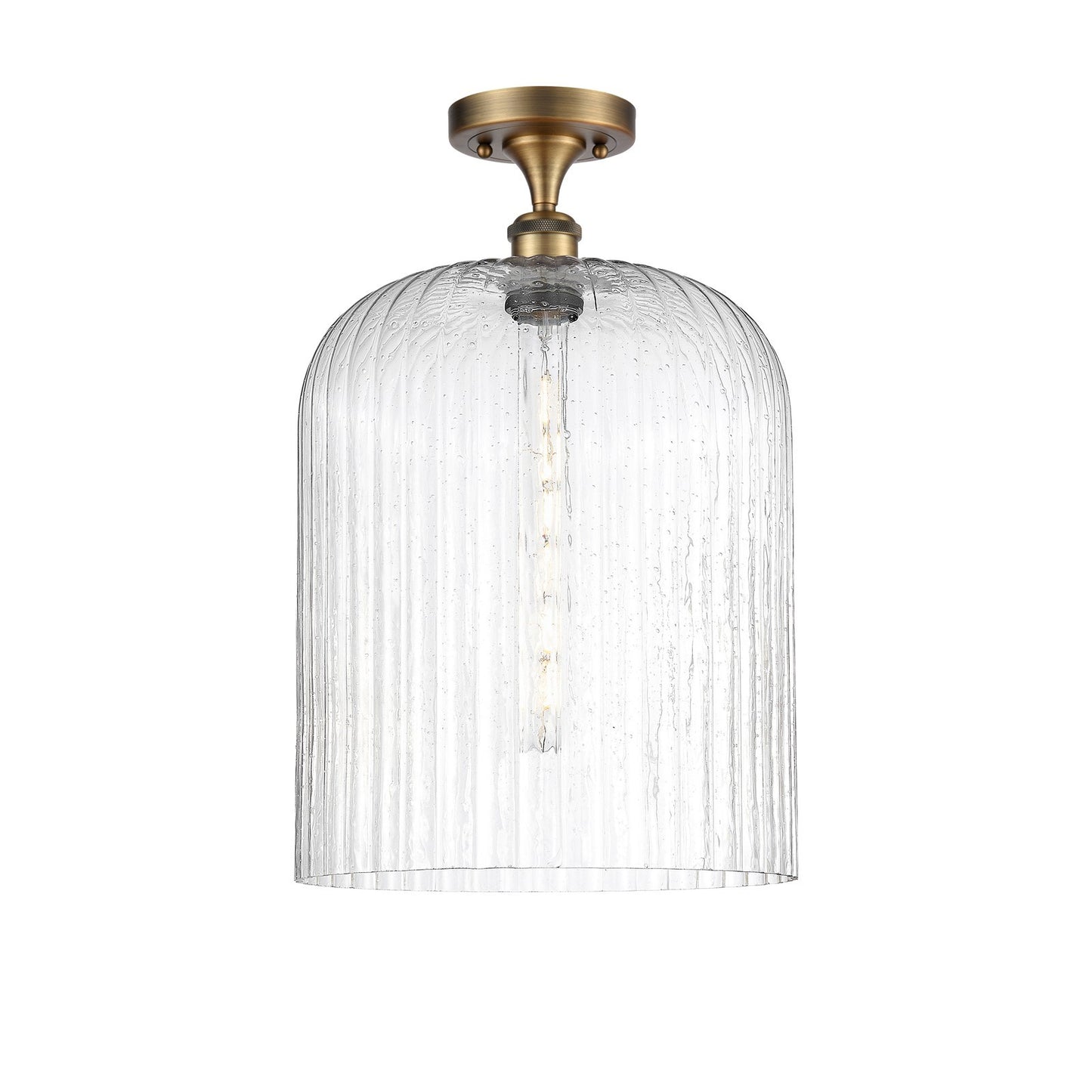 Innovations Bridal Veil 5in 1-Light Semi-Flush | Art Nouveau Brushed Brass and Seedy Glass | Kitchen & Hallway | Model 516-1C-BB-G559-12SDY