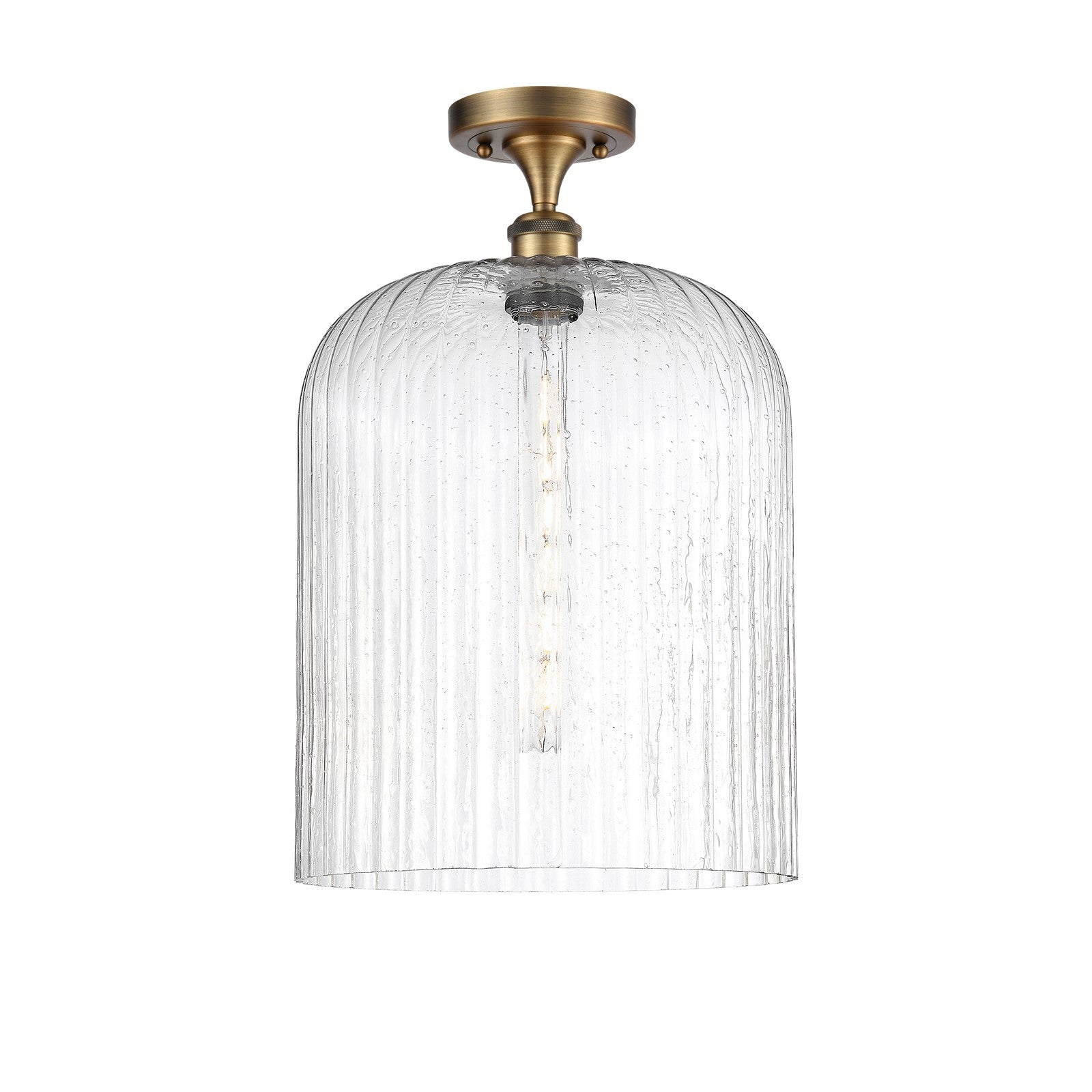 Innovations Bridal Veil 5in 1-Light Semi-Flush | Art Nouveau Brushed Brass and Seedy Glass | Kitchen & Hallway | Model 516-1C-BB-G559-12SDY