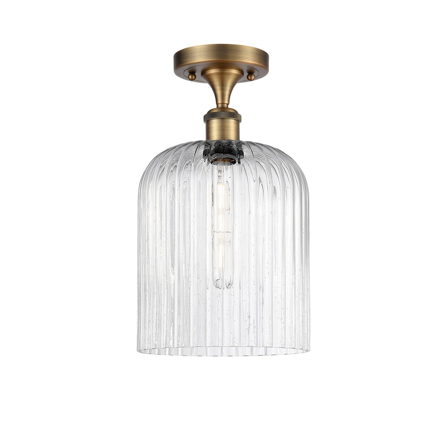 Innovations Bridal Veil 5in 1-Light Semi-Flush | Art Nouveau Brushed Brass and Seedy Glass | Hallway & Entryway | Model 516-1C-BB-G559-8SDY