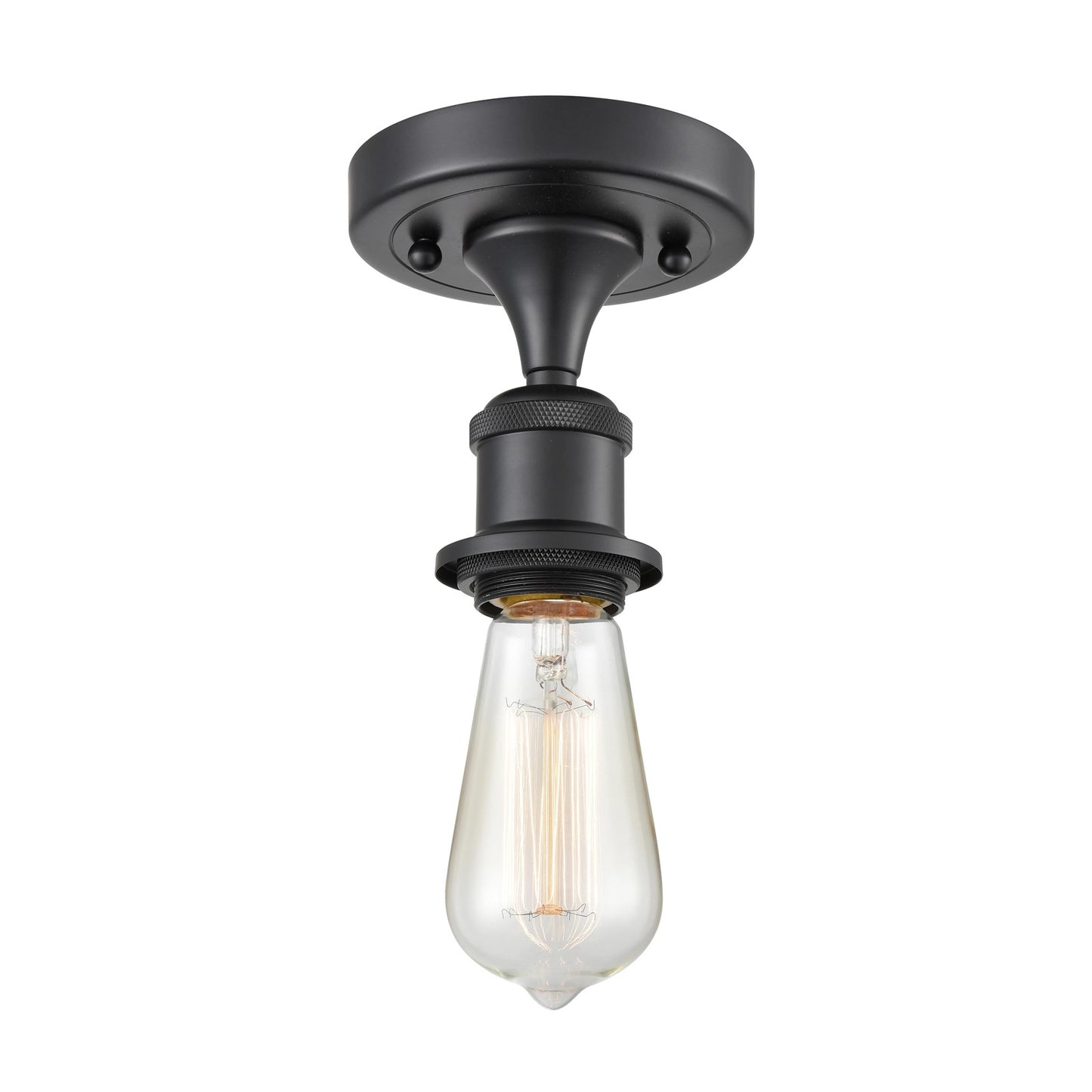 Innovations 1 Light LED Bare Bulb 4.5" Semi-Flush, Black C