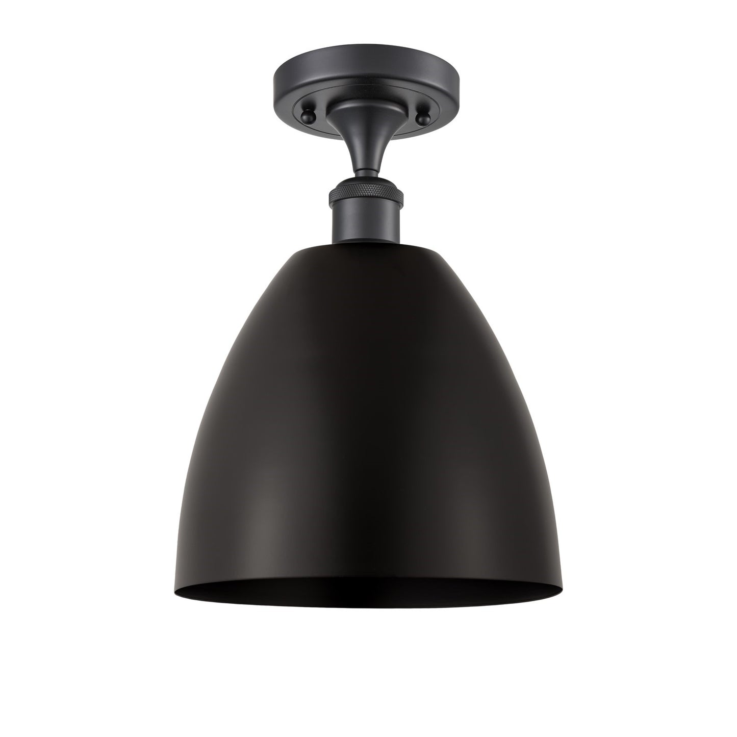Innovations Bristol 9in 1-Light Semi-Flush | Industrial Matte Black and Matte Black Metal Shade | Hallway & Entryway | Model 516-1C-BK-MBD-9-BK-LED