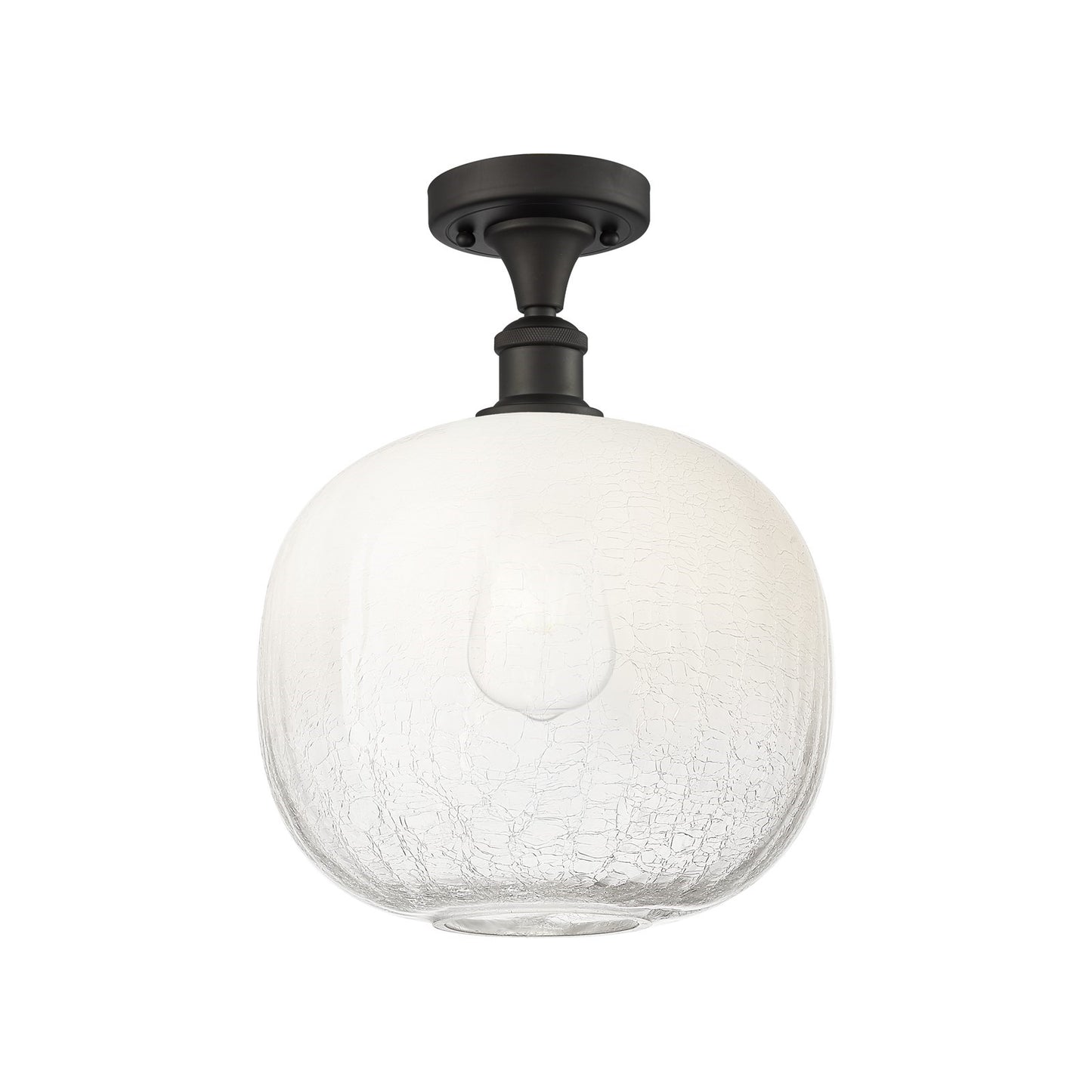 Innovations Brookhaven Sphere 10.5in 1-Light Semi-Flush | Industrial Oil Rubbed Bronze and Opal Glass | Hallway & Foyer | Model 516-1C-OB-G481-10OP