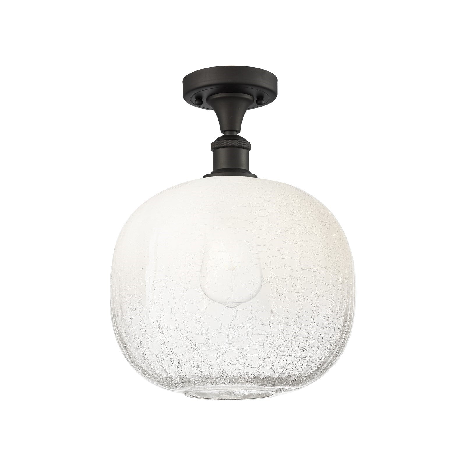 Innovations Brookhaven Sphere 10.5in 1-Light Semi-Flush | Industrial Oil Rubbed Bronze and Opal Glass | Hallway & Foyer | Model 516-1C-OB-G481-10OP