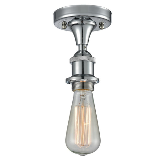 Innovations 1 Light Bare Bulb Semi-Flush Mount in Polished Chrome