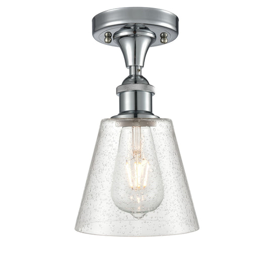 Innovations Caton 6in 1-Light Semi-Flush Mount | Industrial Polished Chrome and Frosted Glass | Hallway & Bedroom | Model 516-1C-PC-G454