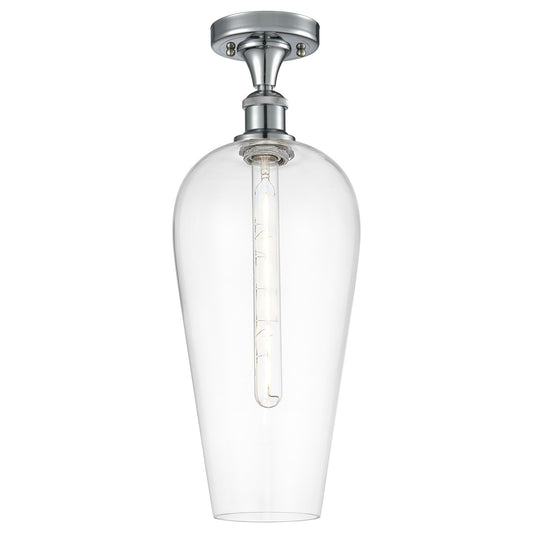 Innovations Chelsea 8in 1-Light Semi-Flush Mount | Industrial Polished Chrome and Clear Glass | Hallway & Bedroom | Model 516-1C-PC-G456-8CL