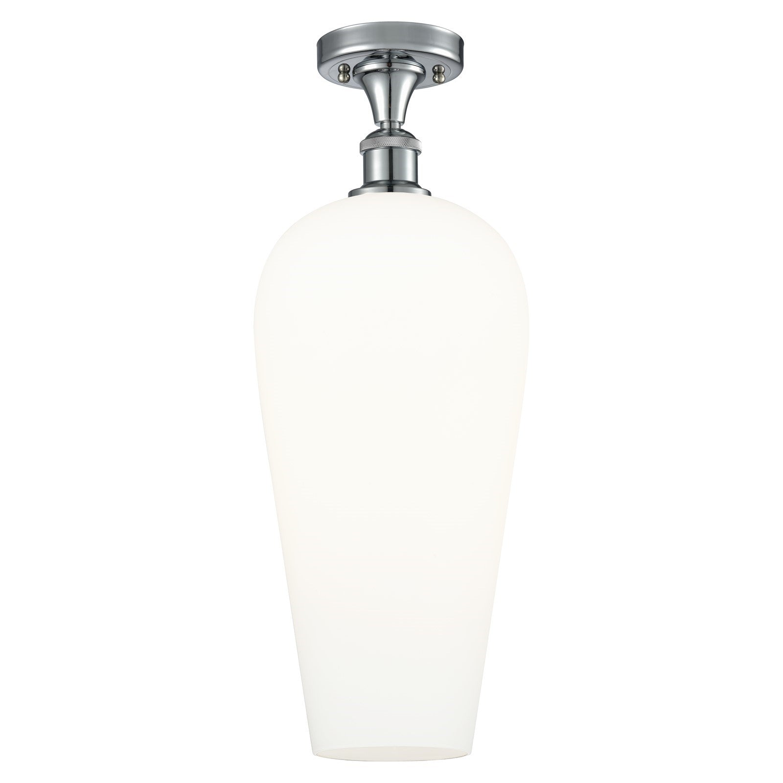 Innovations Chelsea 8in 1-Light Semi-Flush Mount | Industrial Polished Chrome and White Glass | Hallway & Entryway | Model 516-1C-PC-G456-8WH