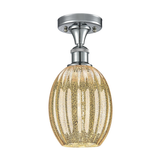 Innovations Preston Bulb 6in 1-Light Semi-Flush | Industrial Polished Chrome and Mercury Glass | Kitchen & Hallway | Model 516-1C-PC-G459-6ME