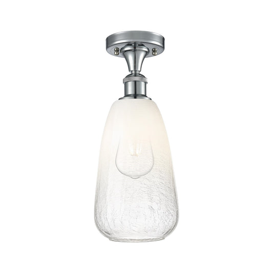 Innovations Brookhaven Almond 6in 1-Light Semi-Flush | Industrial Polished Chrome and Opal Glass | Kitchen & Hallway | Model 516-1C-PC-G480-6OP