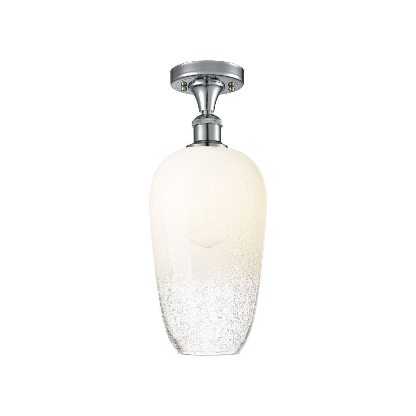 Innovations Brookhaven Flute 7in 1-Light Semi-Flush | Industrial Polished Chrome and Opal Glass | Kitchen & Hallway | Model 516-1C-PC-G484-7OP