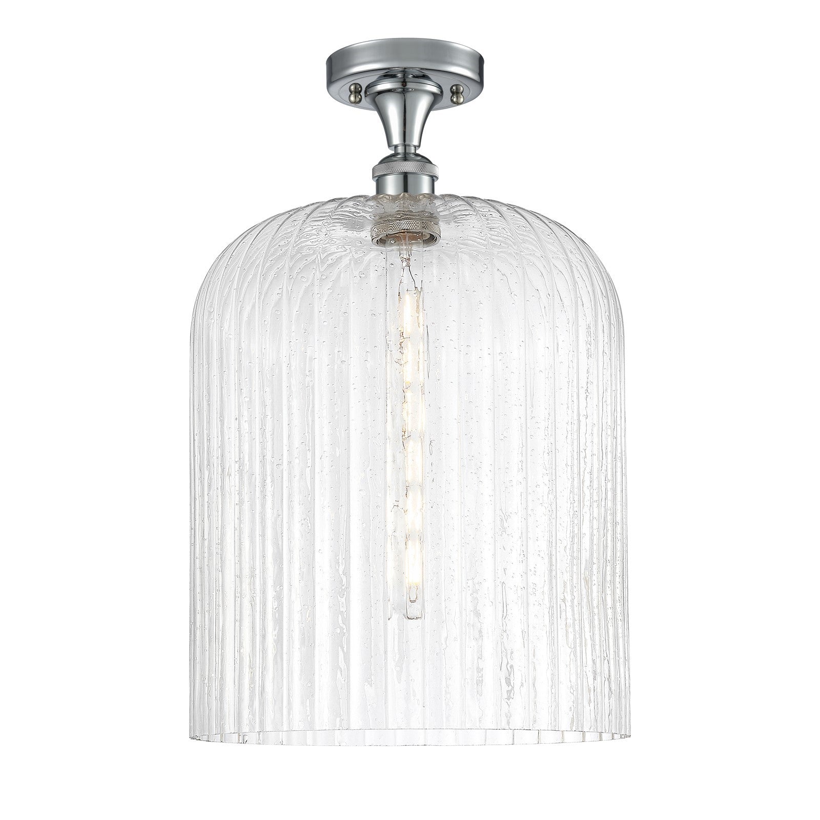 Innovations Bridal Veil 5in 1-Light Semi-Flush | Art Nouveau Polished Chrome and Seedy Glass | Hallway & Bathroom | Model 516-1C-PC-G559-12SDY