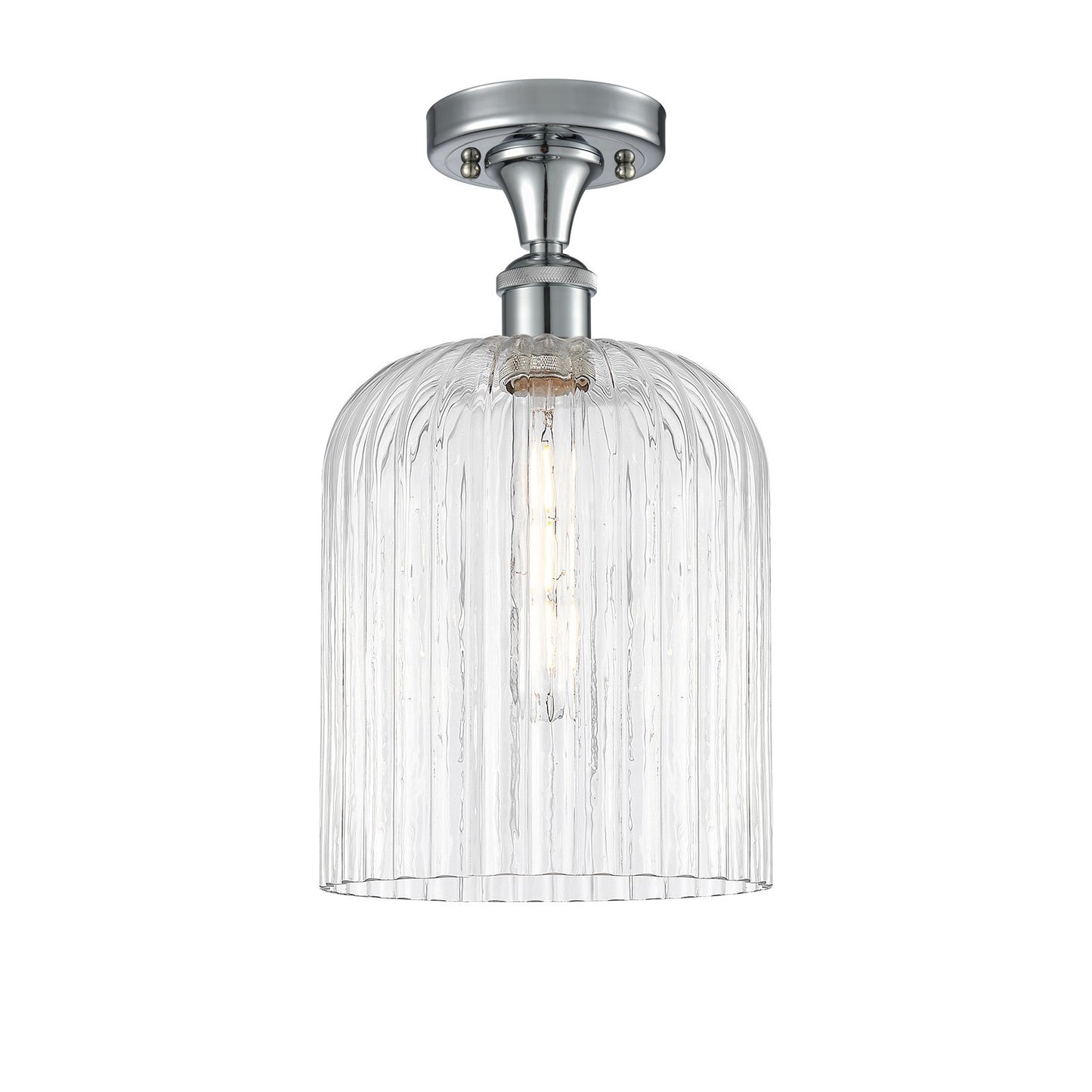 Innovations Bridal Veil 5in 1-Light Semi-Flush | Art Nouveau Polished Chrome and Clear Glass | Hallway & Foyer | Model 516-1C-PC-G559-8CL