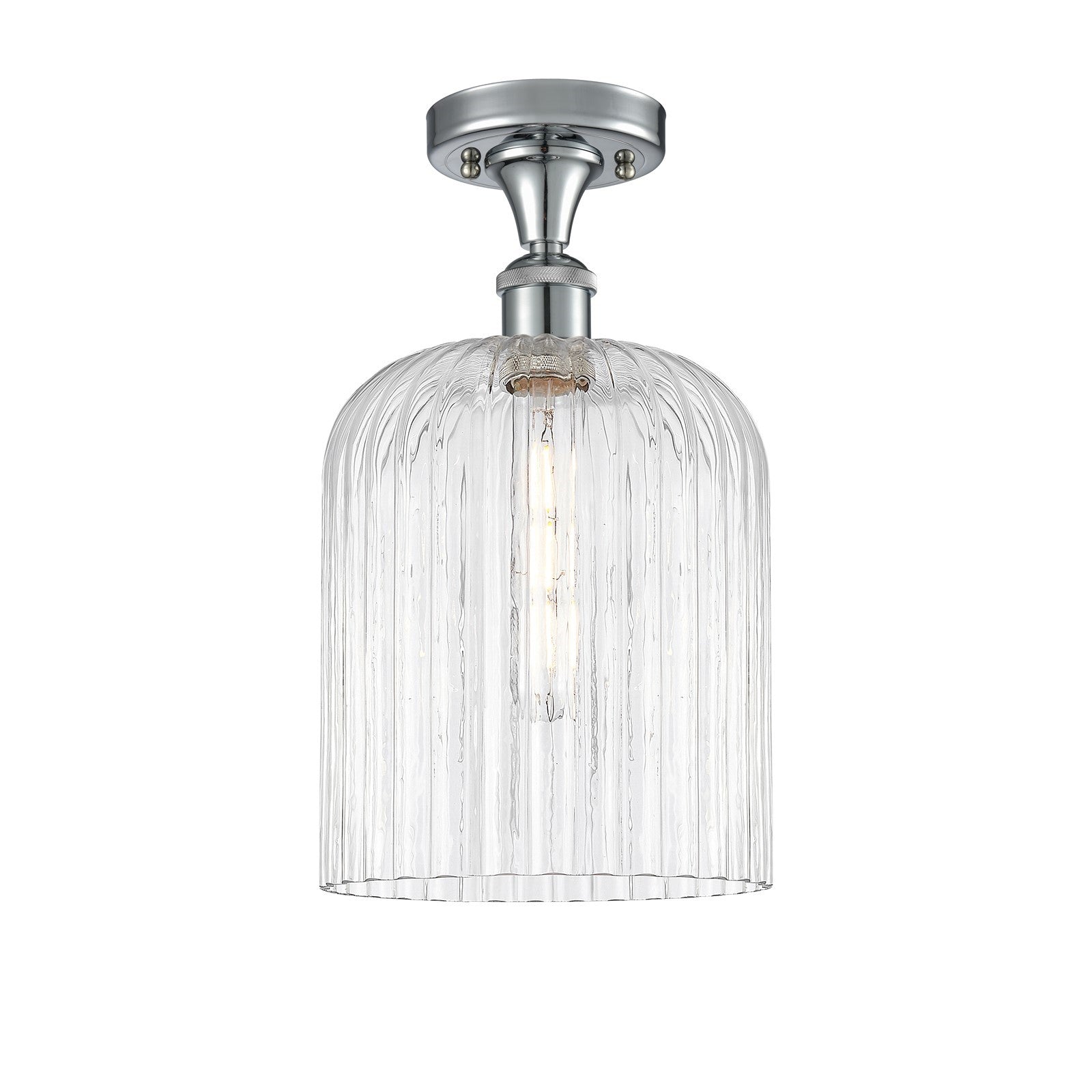 Innovations Bridal Veil 5in 1-Light Semi-Flush | Art Nouveau Polished Chrome and Clear Glass | Hallway & Foyer | Model 516-1C-PC-G559-8CL