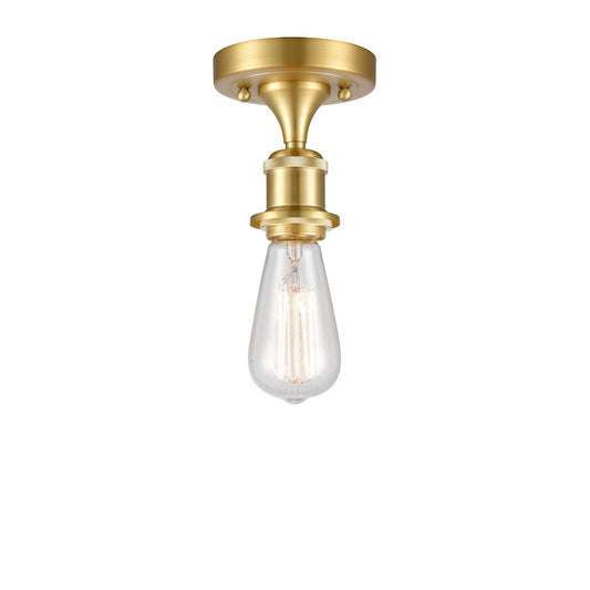 Innovations LED Bare Bulb 1 Light LED Semi-Flush 1C, Satin Gold- 516-1C-SG-LED