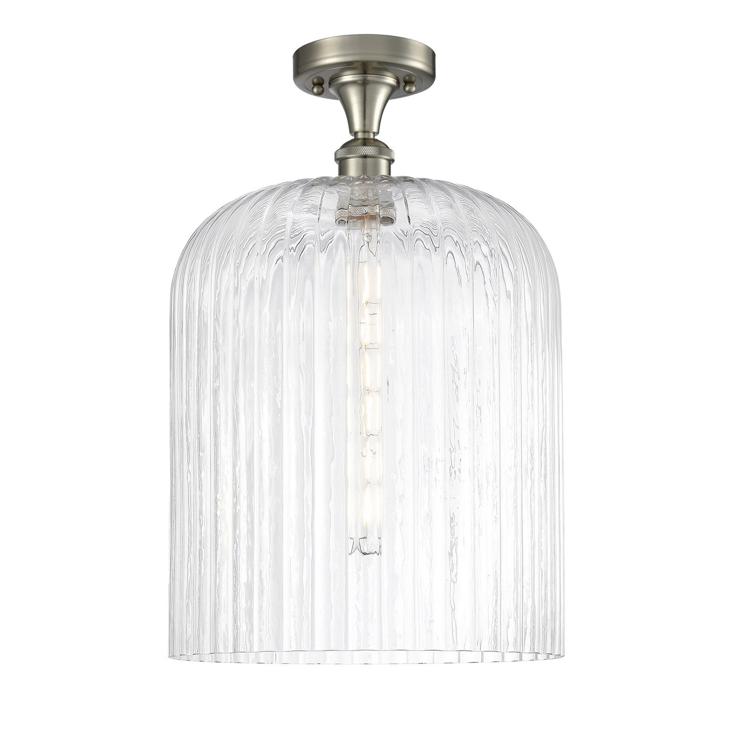 Innovations Bridal Veil 5in 1-Light Semi-Flush | Art Nouveau Brushed Satin Nickel and Clear Glass | Bedroom & Hallway | Model 516-1C-SN-G559-12CL