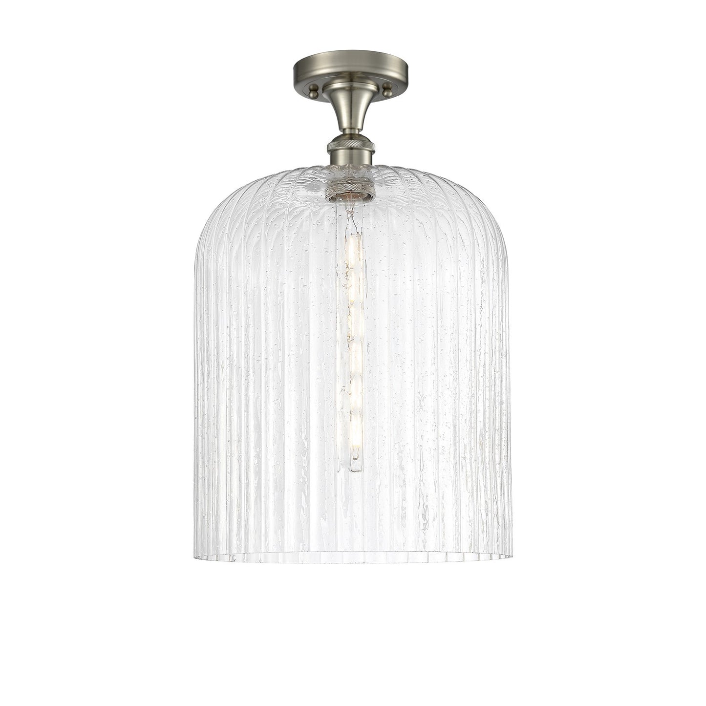 Innovations Bridal Veil 5in 1-Light Semi-Flush | Art Nouveau Brushed Satin Nickel and Seedy Glass | Hallway & Entryway | Model 516-1C-SN-G559-12SDY