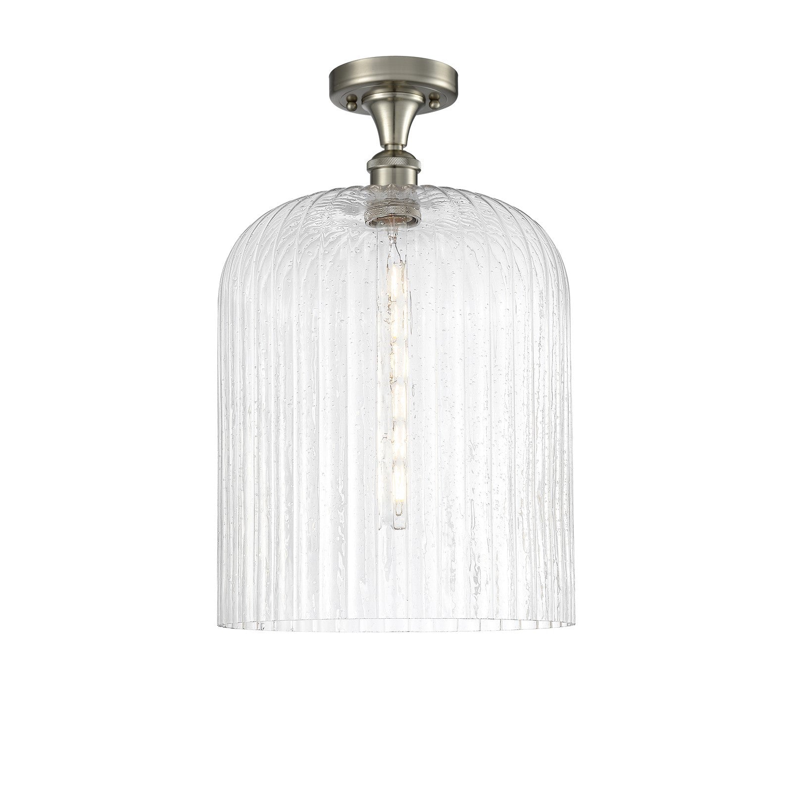 Innovations Bridal Veil 5in 1-Light Semi-Flush | Art Nouveau Brushed Satin Nickel and Seedy Glass | Hallway & Entryway | Model 516-1C-SN-G559-12SDY