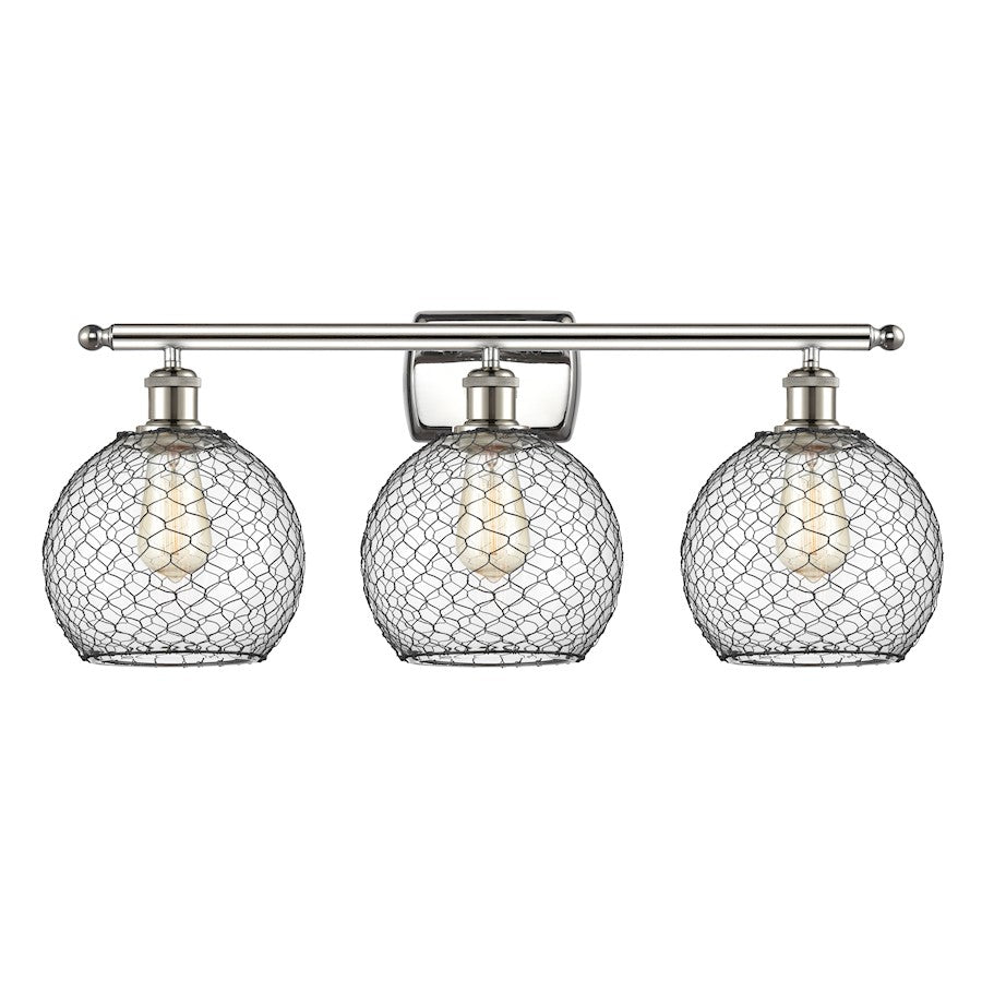 Innovations 516-1C-WPC Bare Bulb 1 Light Semi-Flush, White&Chrome- 516-1C-WPC